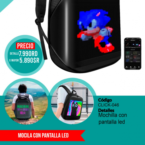 MOCHILA CON PANTALLA LED